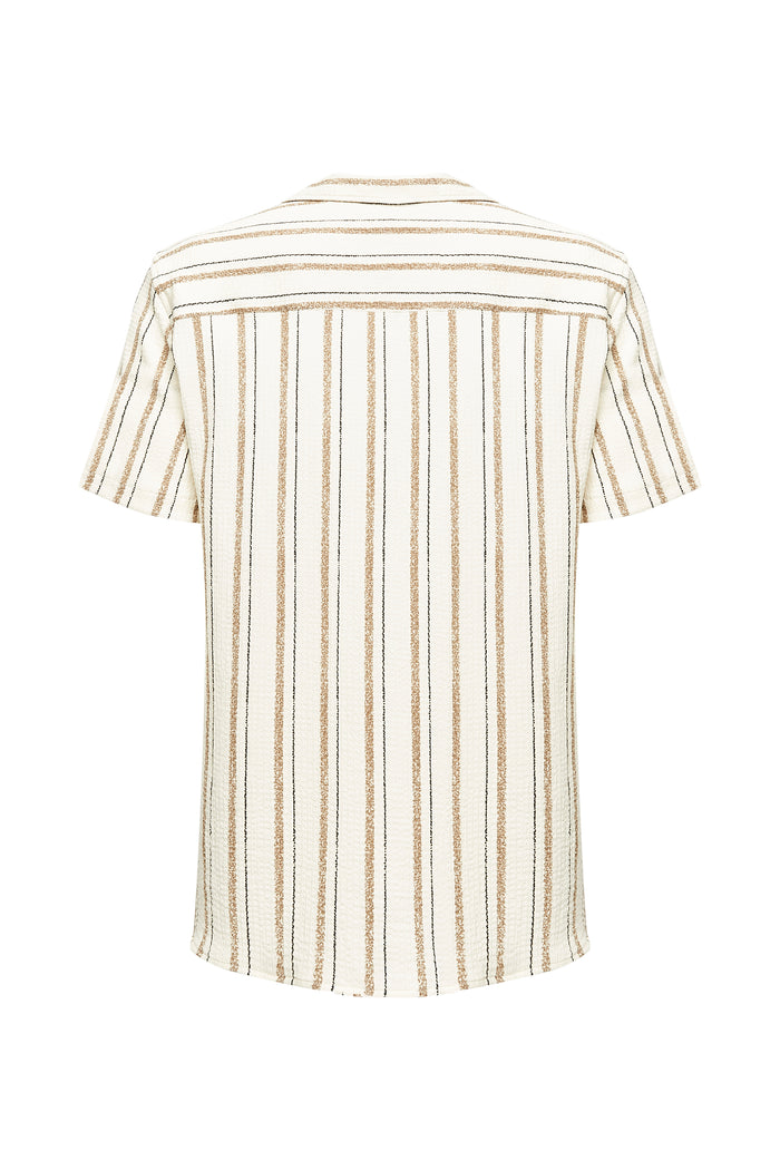 Canvas Striped Short Sleeve Shirt
