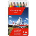 Caran d'Ache Prismalo Colouring Pencils Tin of 12 by Caran d'Ache at Cult Pens