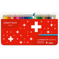 Caran d'Ache Swisscolor Water-Soluble Colouring Pencils Metal Box of 40 by Caran d'Ache at Cult Pens