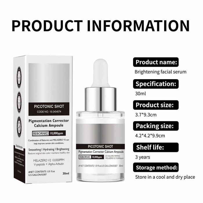 Solution de soin facial éclaircissant Care Suit, flacon de 0 ml avec étiquette bleue, pour une peau lumineuse.