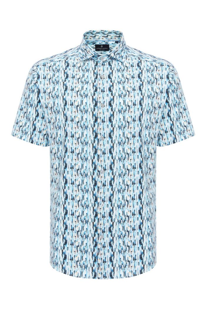 Cascading Waterfall Print Short Sleeve Shirt