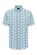 Cascading Waterfall Print Short Sleeve Shirt