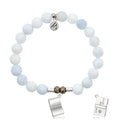 Celestine Gemstone Bracelet with Your Story Sterling Silver Charm