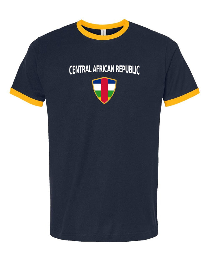 Central African Republic Arched Crest Soccer Ringer Tee — NYC Factory