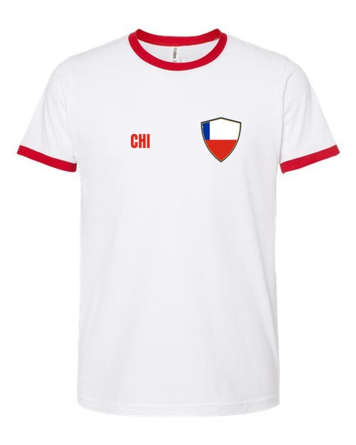 Chile Soccer Ringer Tee — Retro National Crest | NYC Factory