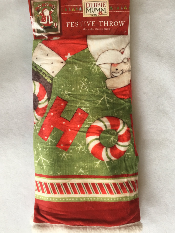 Christmas Debbie Mum Santa Ho Ho Ho Festive Throw or Wall Hanging