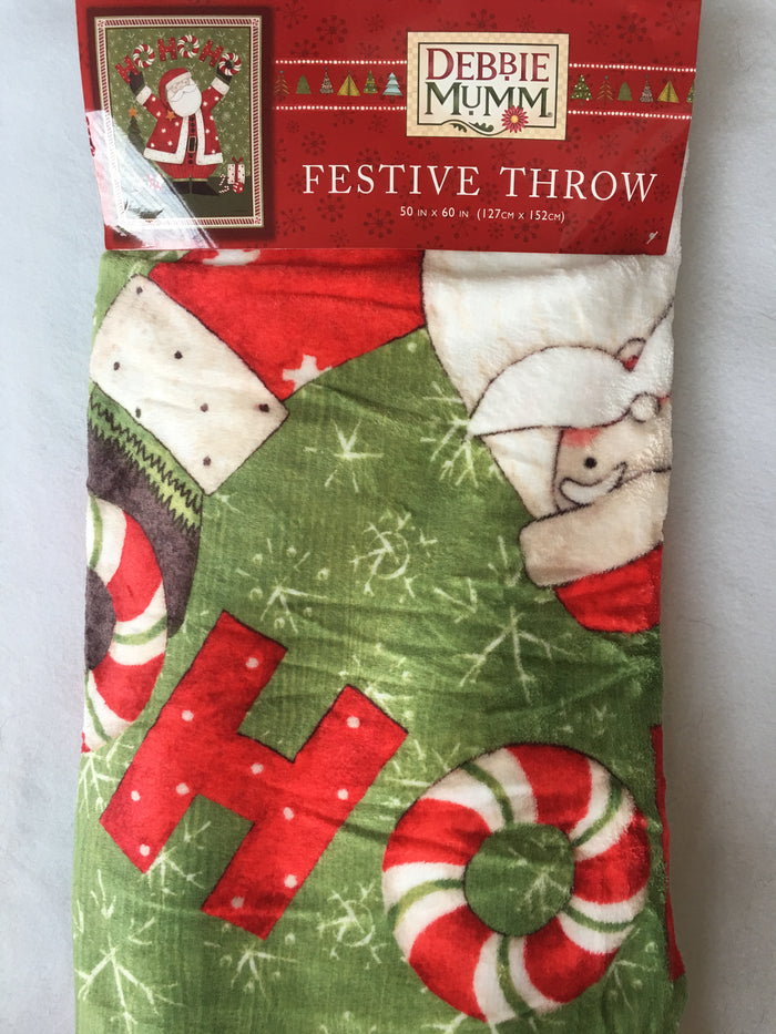 Christmas Debbie Mum Santa Ho Ho Ho Festive Throw or Wall Hanging