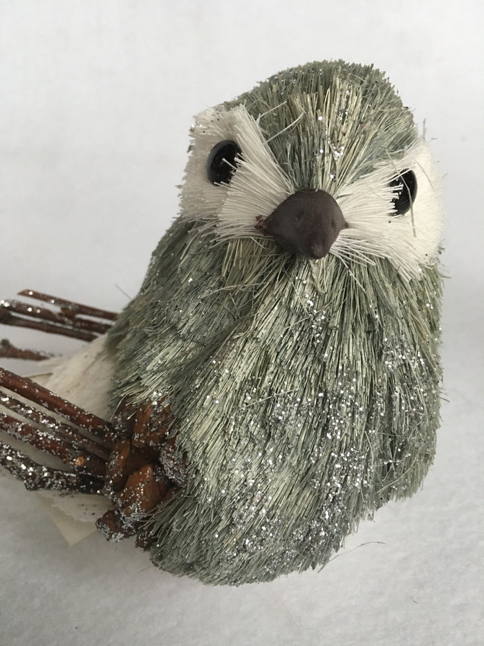 Christmas Glittered Sisal Chickadee