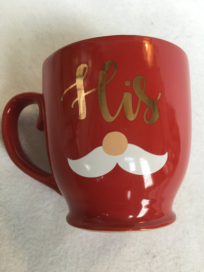 Christmas His and Hers Mustache and Bow Mugs