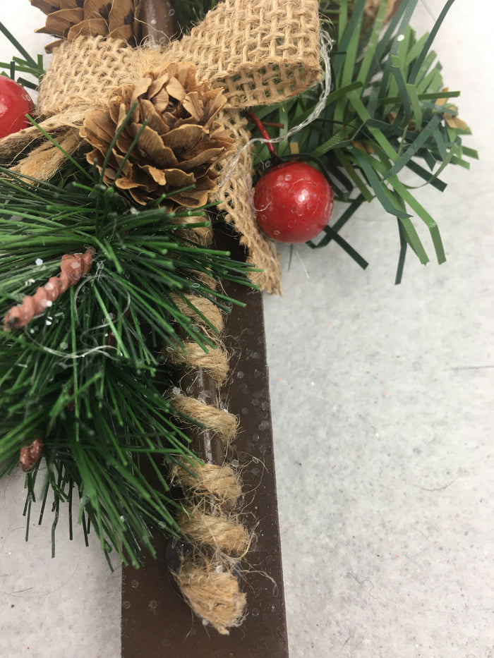 Christmas Large Decorated Skis and Poles Ornament