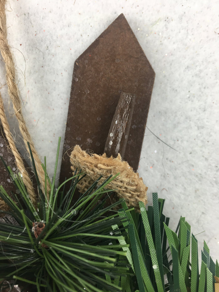 Christmas Large Decorated Skis and Poles Ornament