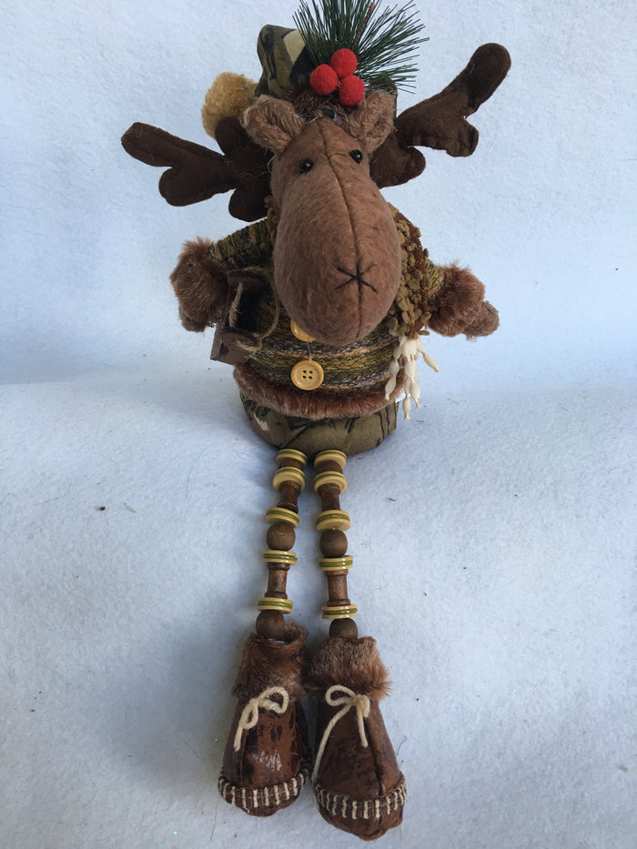 Christmas Plush Santa, Snowman or Moose With Flexible Legs