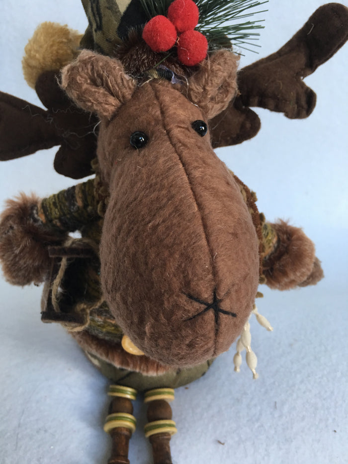 Christmas Plush Santa, Snowman or Moose With Flexible Legs