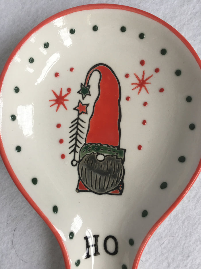 Christmas Santa Gnome Ho Ho Ho Spoon Rest