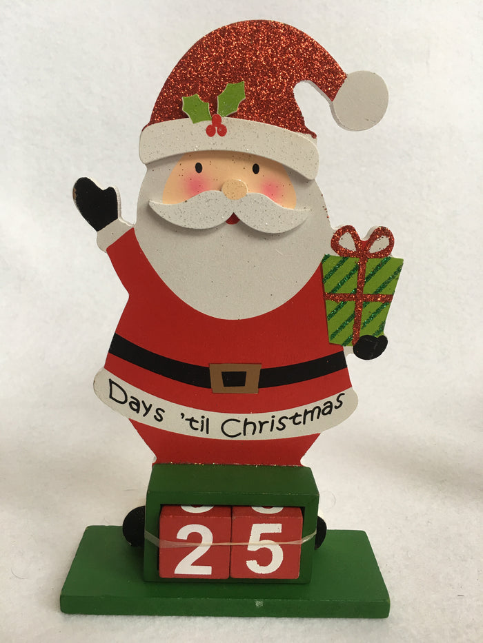 Christmas Santa, Snowman or Gingerbread Man Days until Christmas Calendar
