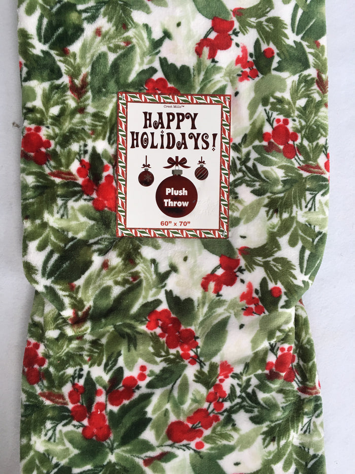 Christmas Under The Mistletoe Plush Blanket Throw