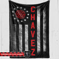Fleece Blanket 60" x 80" - BEST SELLER Personalized Fleece Blanket - Circle Star - Firefighter