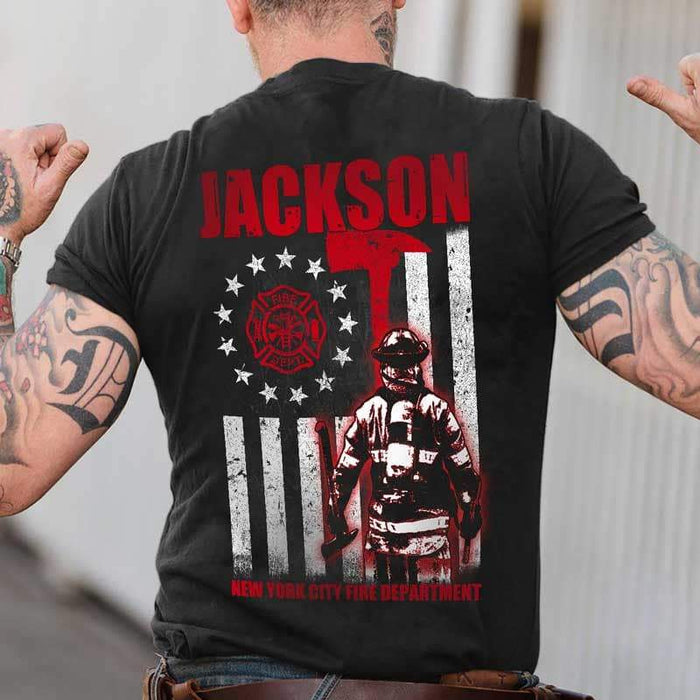 Apparel S / Black Circle Star - Name And Department Shirt