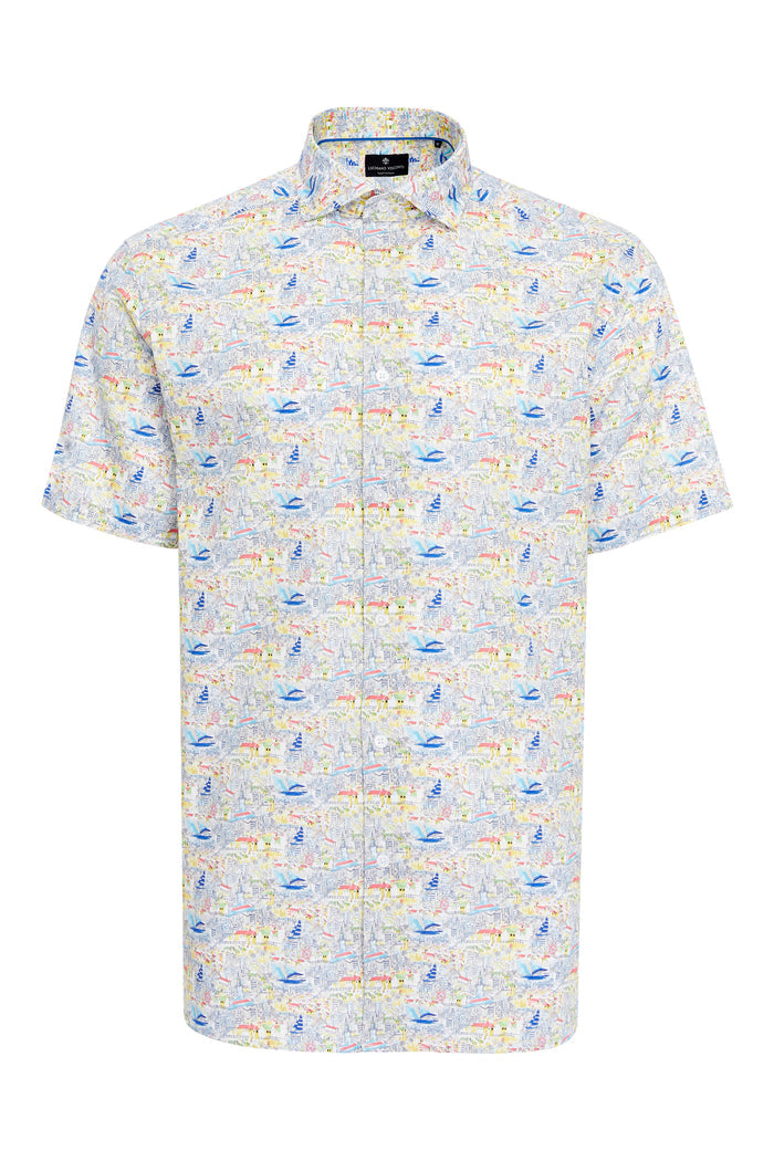 City Map Print Short Sleeve Shirt