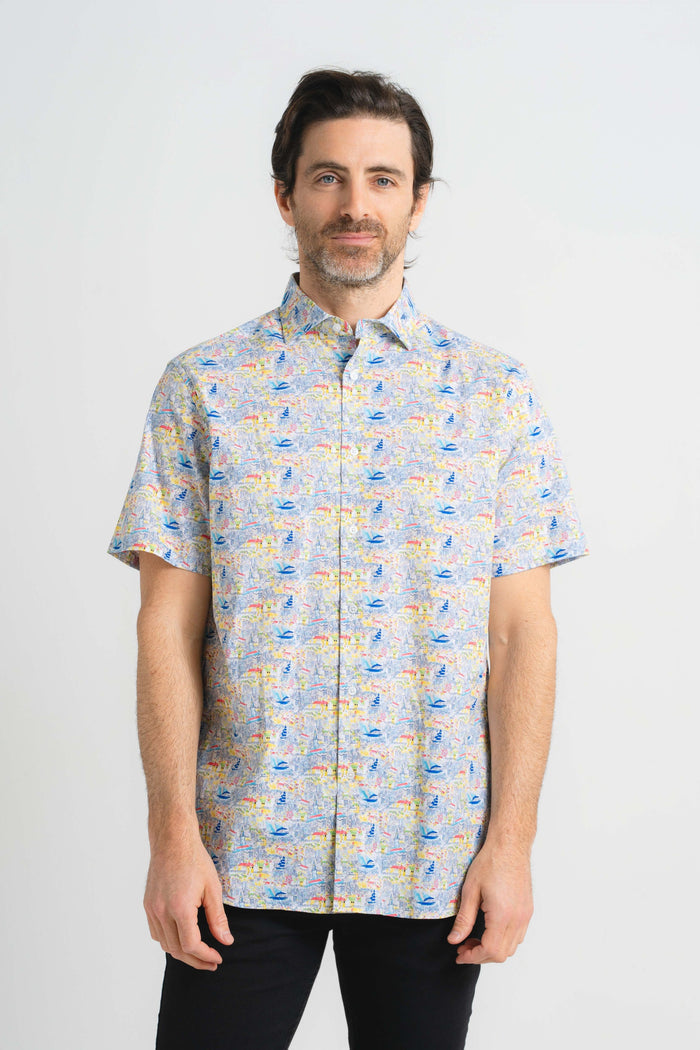 City Map Print Short Sleeve Shirt