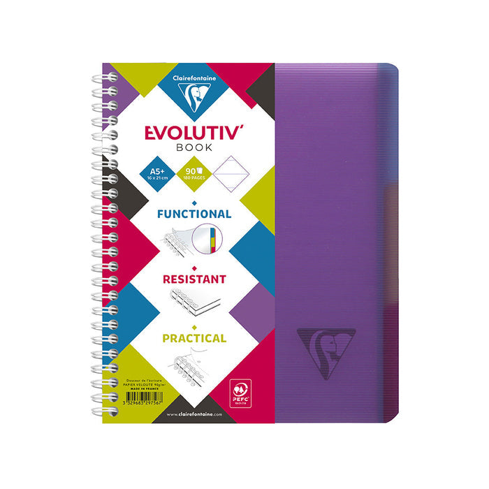 Clairefontaine Linicolor Wirebound Notebook A5 + 3 Removable Dividers by Clairefontaine at Cult Pens