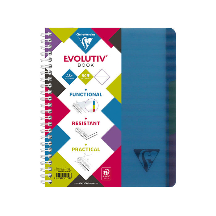 Clairefontaine Linicolor Wirebound Notebook A5 + 3 Removable Dividers by Clairefontaine at Cult Pens