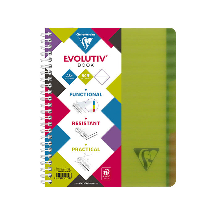 Clairefontaine Linicolor Wirebound Notebook A5 + 3 Removable Dividers by Clairefontaine at Cult Pens