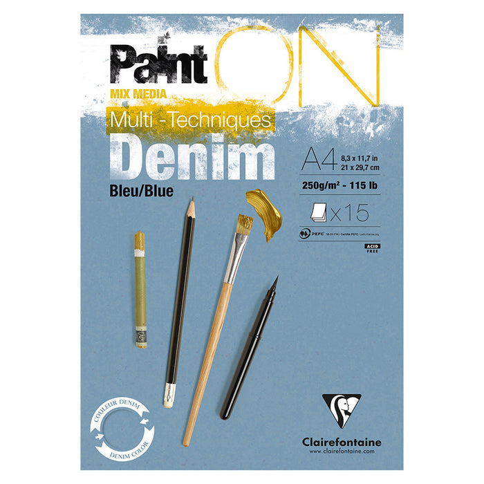 Clairefontaine Paint On Pad Denim Blue A4 by Clairefontaine at Cult Pens