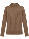 Coffee cable knit mock turtleneck sweater for toddlers, kids and preteens.