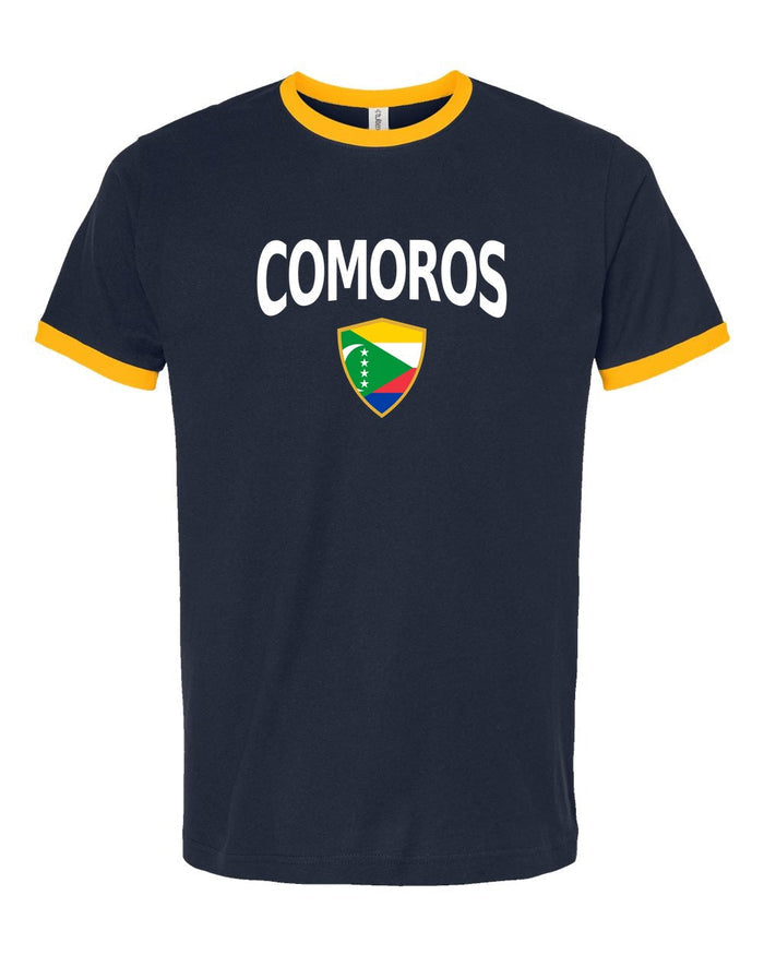 Comoros Arched Crest Soccer Ringer Tee — NYC Factory