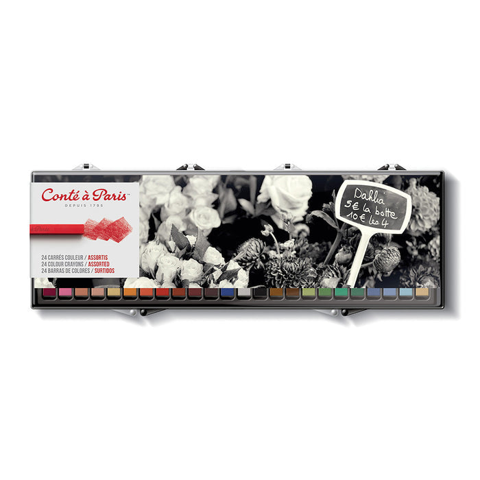 Conté à Paris Carre Colour Crayons Box of 24 Assorted by Conté à Paris at Cult Pens