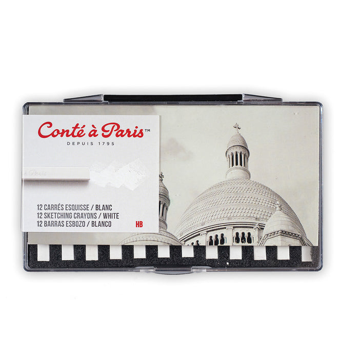Conté à Paris Carre Sketching Crayons White HB Set by Conté à Paris at Cult Pens