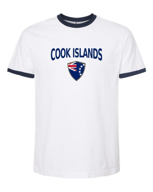 Cook Islands Arched Crest Soccer Ringer Tee — NYC Factory