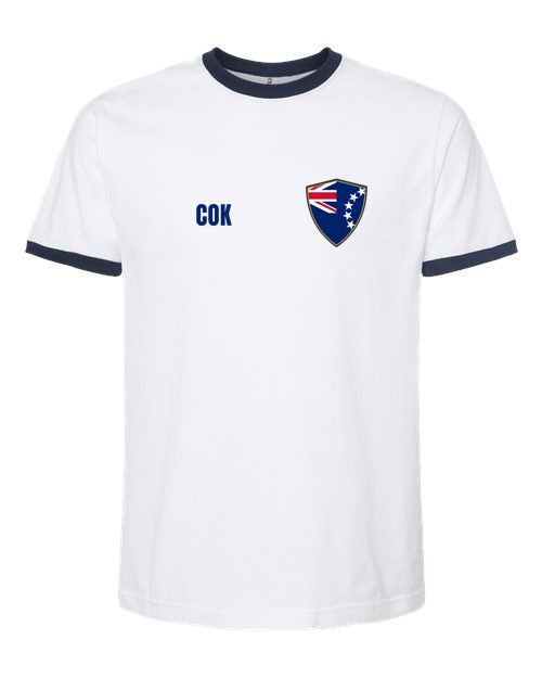 Cook Islands Soccer Ringer Tee — Retro National Crest | NYC Factory