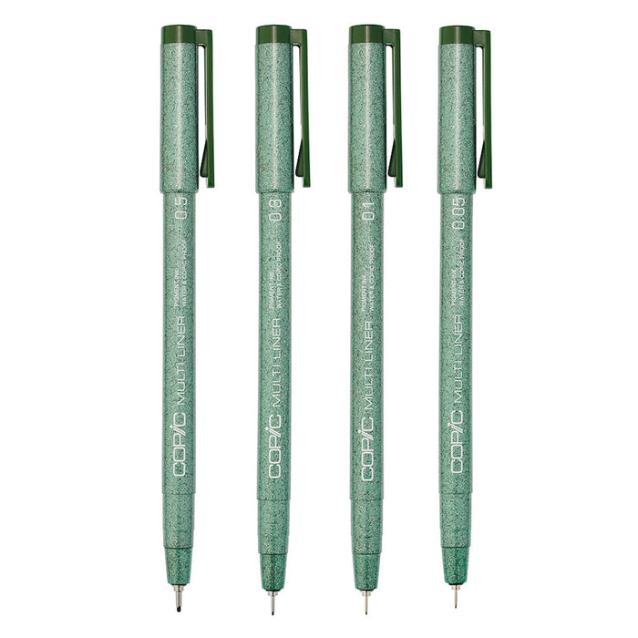 Copic MultiLiner Drawing Pen Set of 4 Olive by Copic at Cult Pens