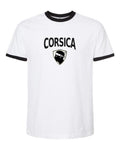 Corsica Arched Crest Soccer Ringer Tee — NYC Factory
