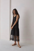 COTTON SILK UNDERLAYER WITH ORGANZA