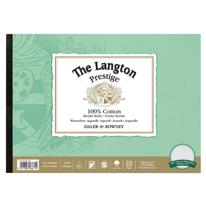 Daler-Rowney Langton Prestige Watercolour Pad CP 14x10 by Daler-Rowney at Cult Pens