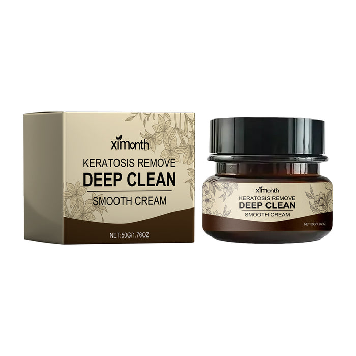 Crème nettoyante douce pour peau acnéique, hydrate, nettoie en profondeur et réduit les pores, image montrant la texture crémeuse.