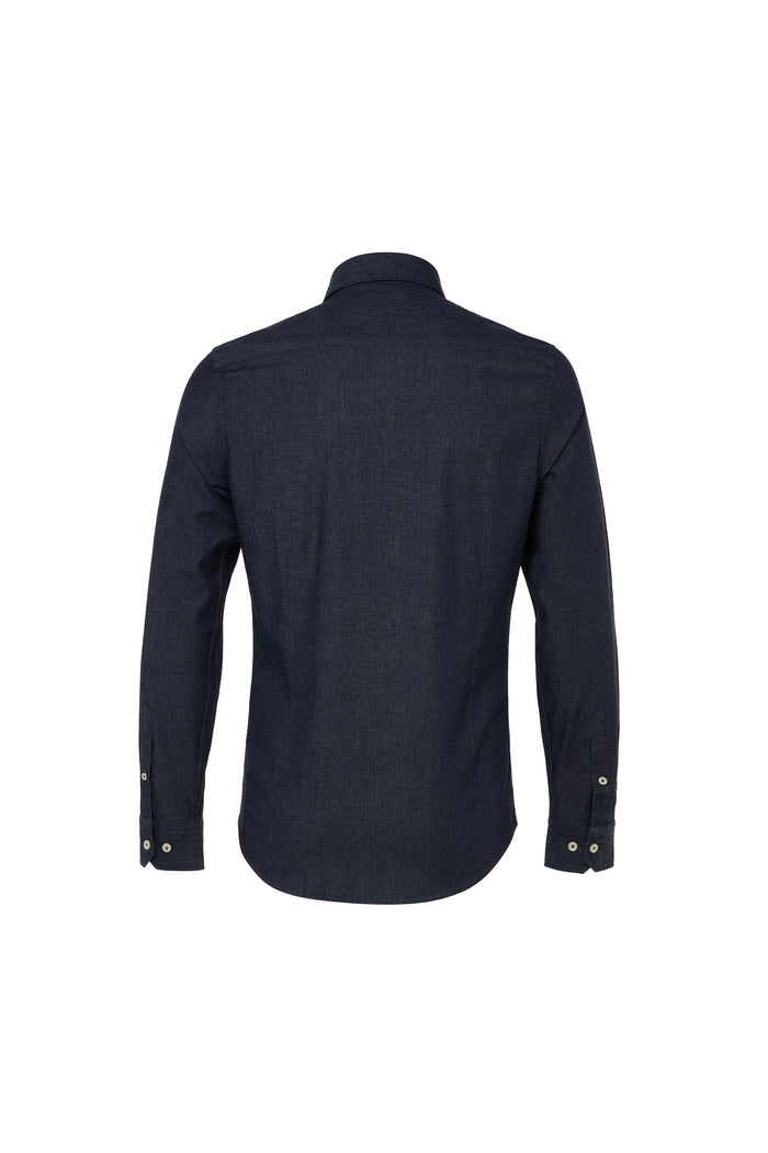 Denim Washed Stretch Button Down Shirt