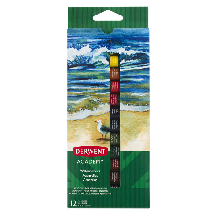 Derwent Academy Watercolour Paints Set of 12 Assorted by Derwent at Cult Pens