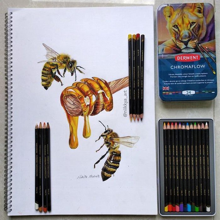 Derwent Chromaflow Coloured Pencils Tin of 24 by Derwent at Cult Pens