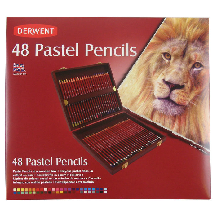 Derwent Pastel Pencil Wooden Box of 48 by Derwent at Cult Pens