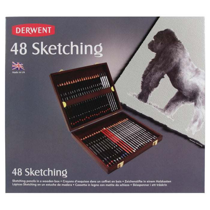 Derwent Sketching Pencil Wooden Box of 48 by Derwent at Cult Pens