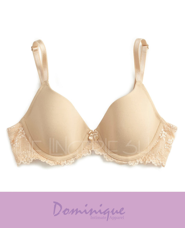 Dominique 3501 Lacee Contour Lace Trim Underwire T-Shirt Bra Nude
