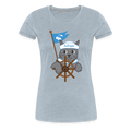 Door County Sailor Cat Contoured Premium T-Shirt - heather ice blue