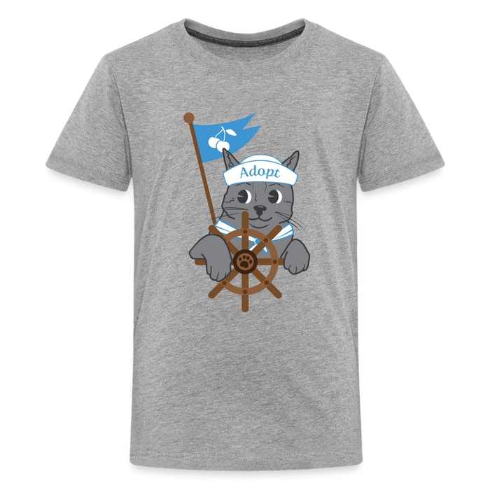 Door County Sailor Cat Kids' Premium T-Shirt - heather gray