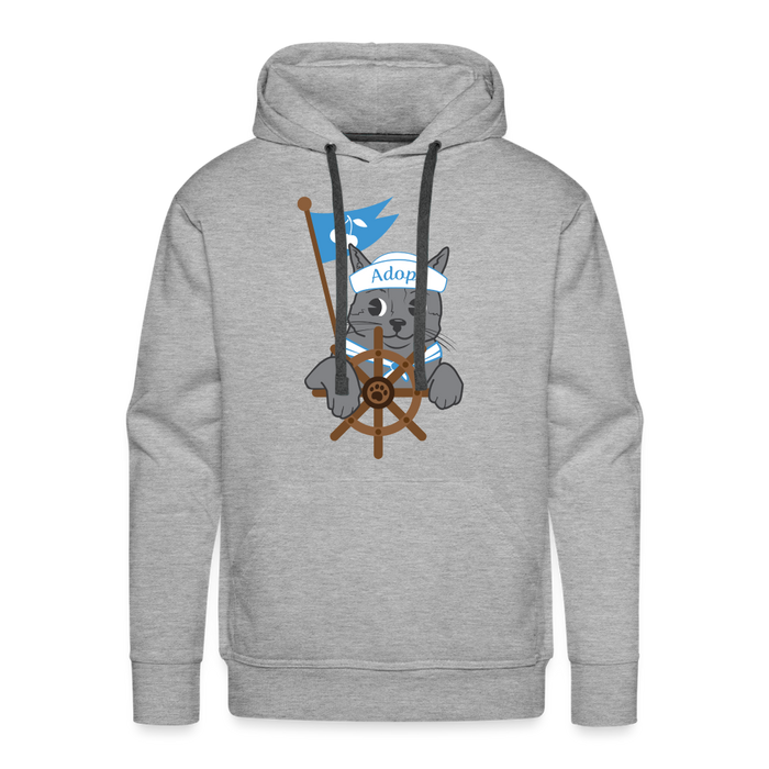 Door County Sailor Cat Premium Hoodie - heather grey