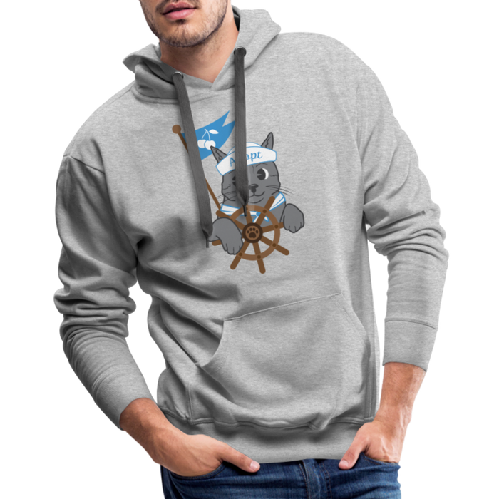 Door County Sailor Cat Premium Hoodie - heather grey