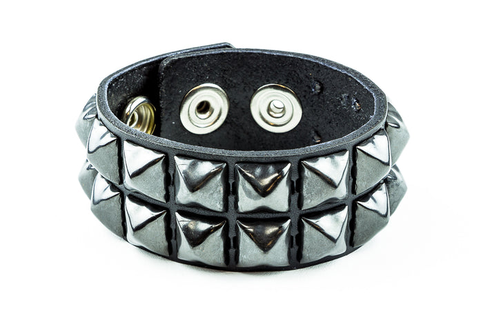 Double Row Black Studded Bracelet